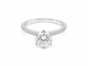 1.59ct Round Lab-Grown Diamond Shoulder-Set Engagement Ring in 18ct White Gold, view 1