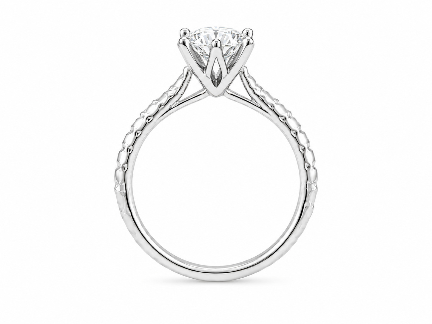 1.59ct Round Lab-Grown Diamond Shoulder-Set Engagement Ring in 18ct White Gold, view 3