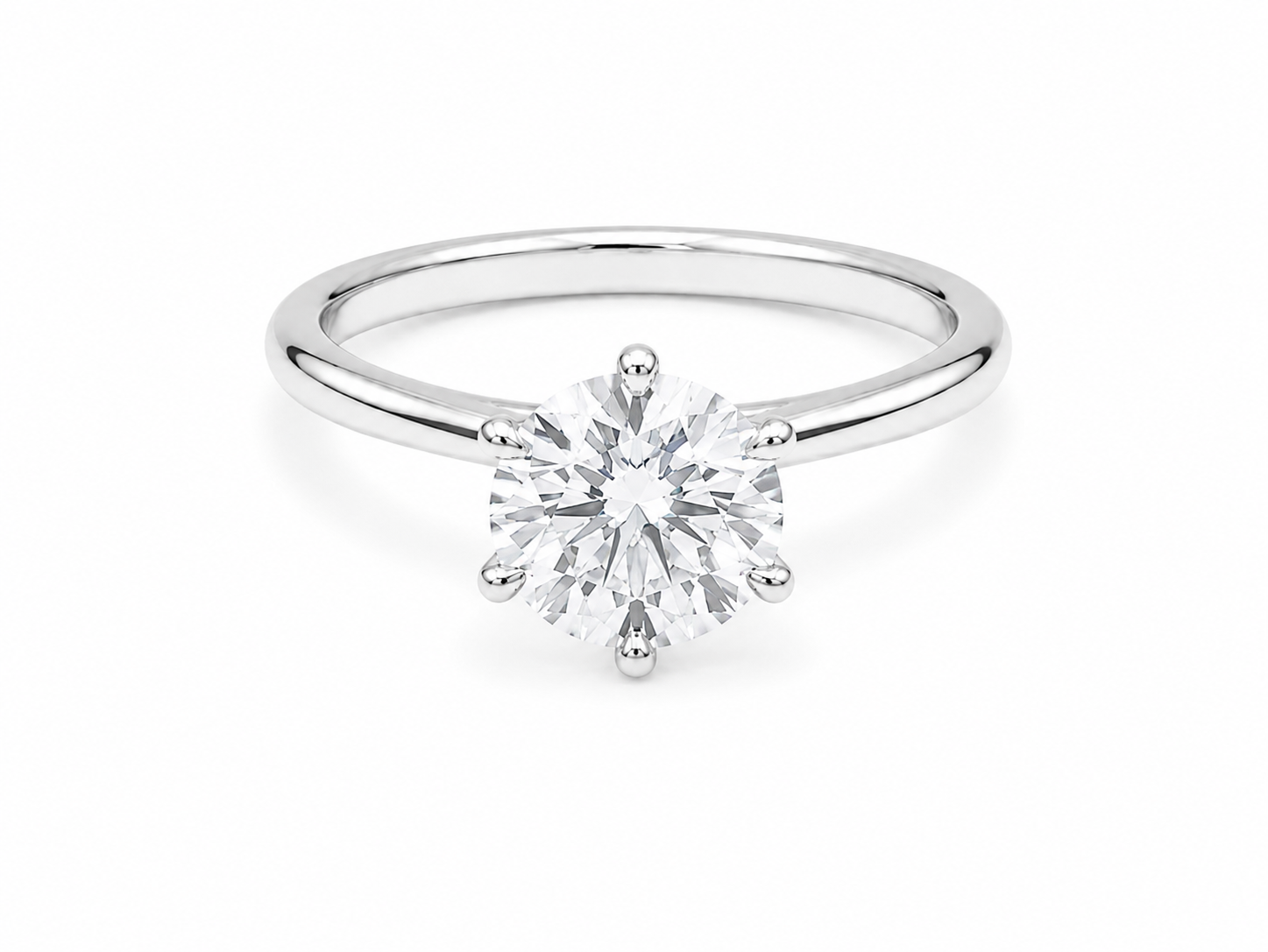 2.01ct Round Lab-Grown Diamond Solitaire Engagement Ring in 18ct White Gold, view 1