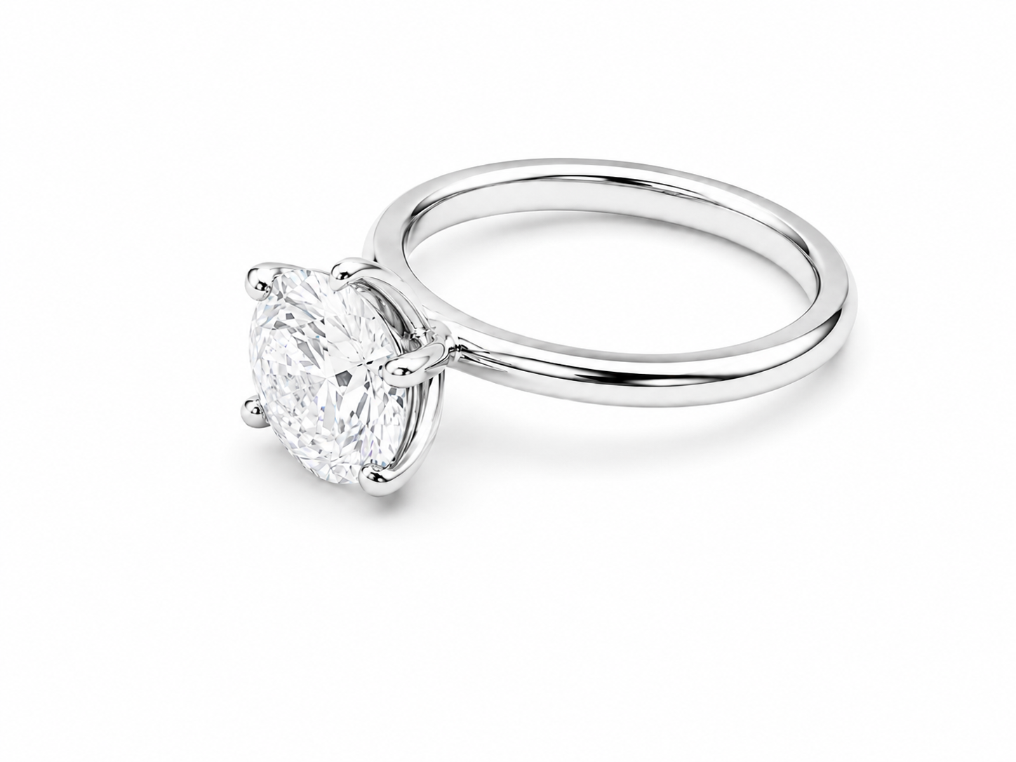 2.01ct Round Lab-Grown Diamond Solitaire Engagement Ring in 18ct White Gold, view 2