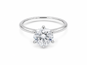 2.06ct Round Lab-Grown Diamond Petal-Set Engagement Ring in 18ct White Gold, view 1