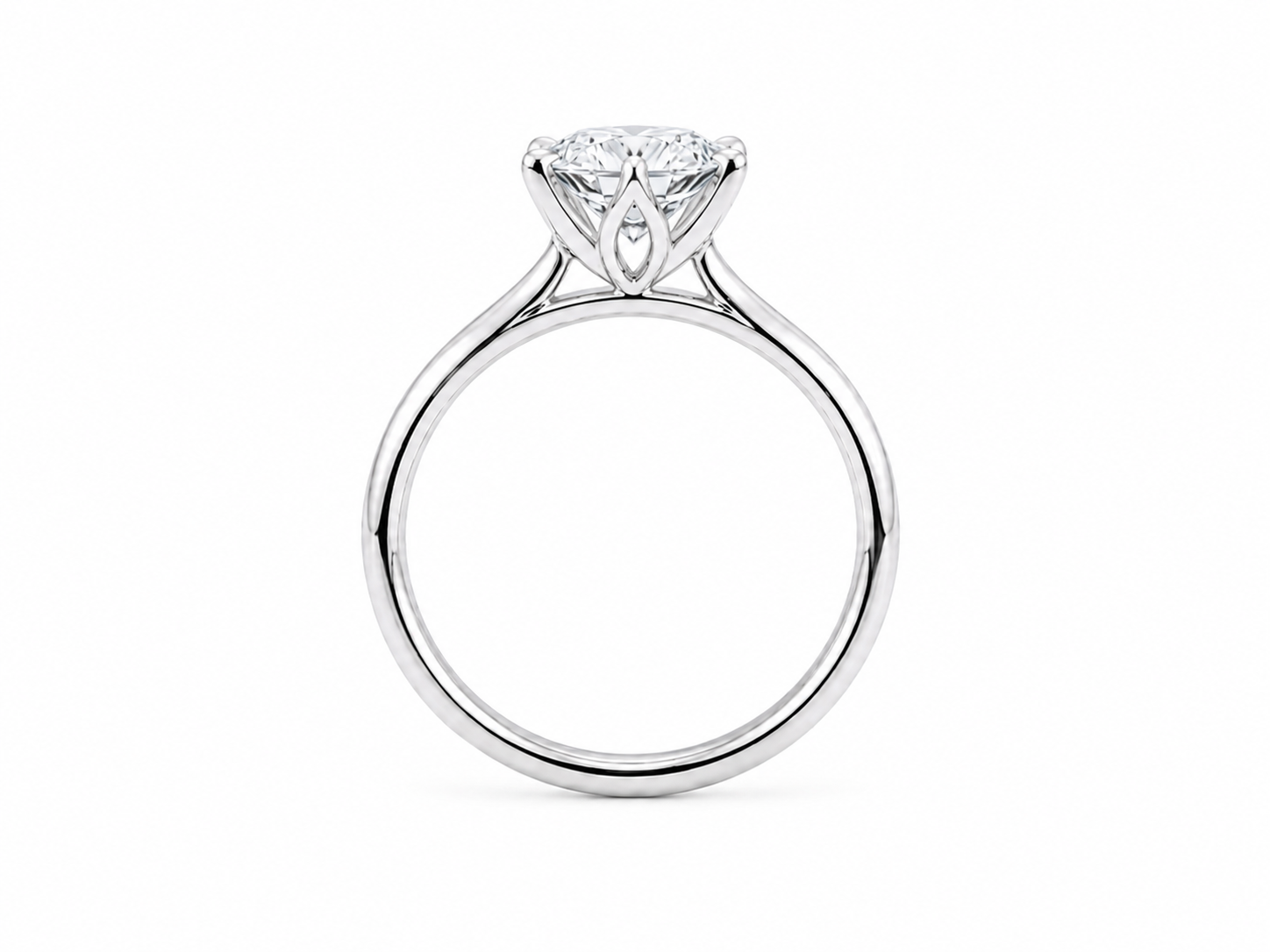 2.06ct Round Lab-Grown Diamond Petal-Set Engagement Ring in 18ct White Gold, view 3