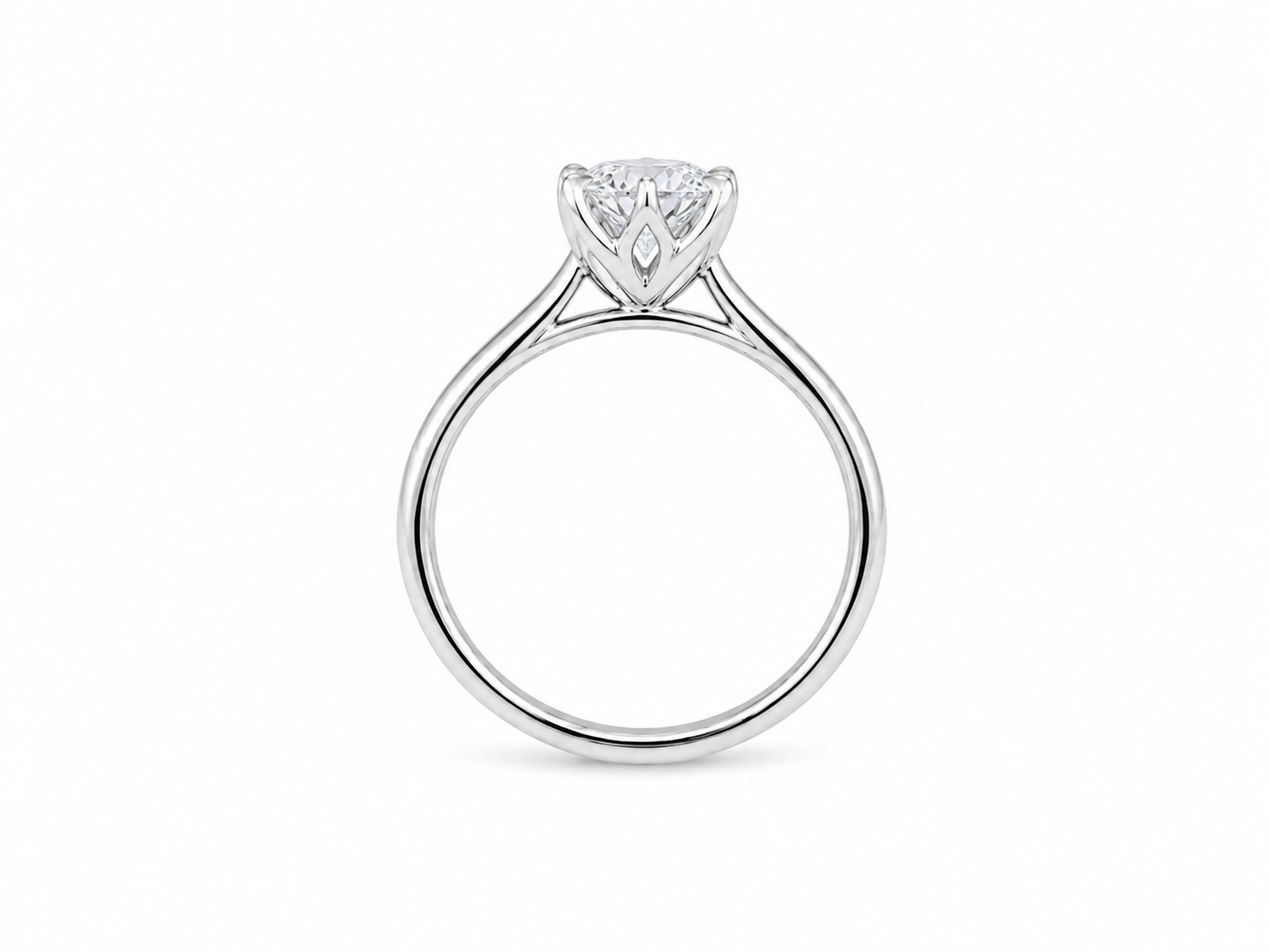 2.03ct Oval Lab-Grown Diamond Petal-Set Engagement Ring in 18ct White Gold, view 3