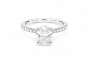2.00ct Oval Lab-Grown Diamond Hidden Halo Engagement Ring in 18ct White Gold, view 1