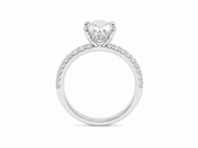 2.00ct Oval Lab-Grown Diamond Hidden Halo Engagement Ring in 18ct White Gold, view 3