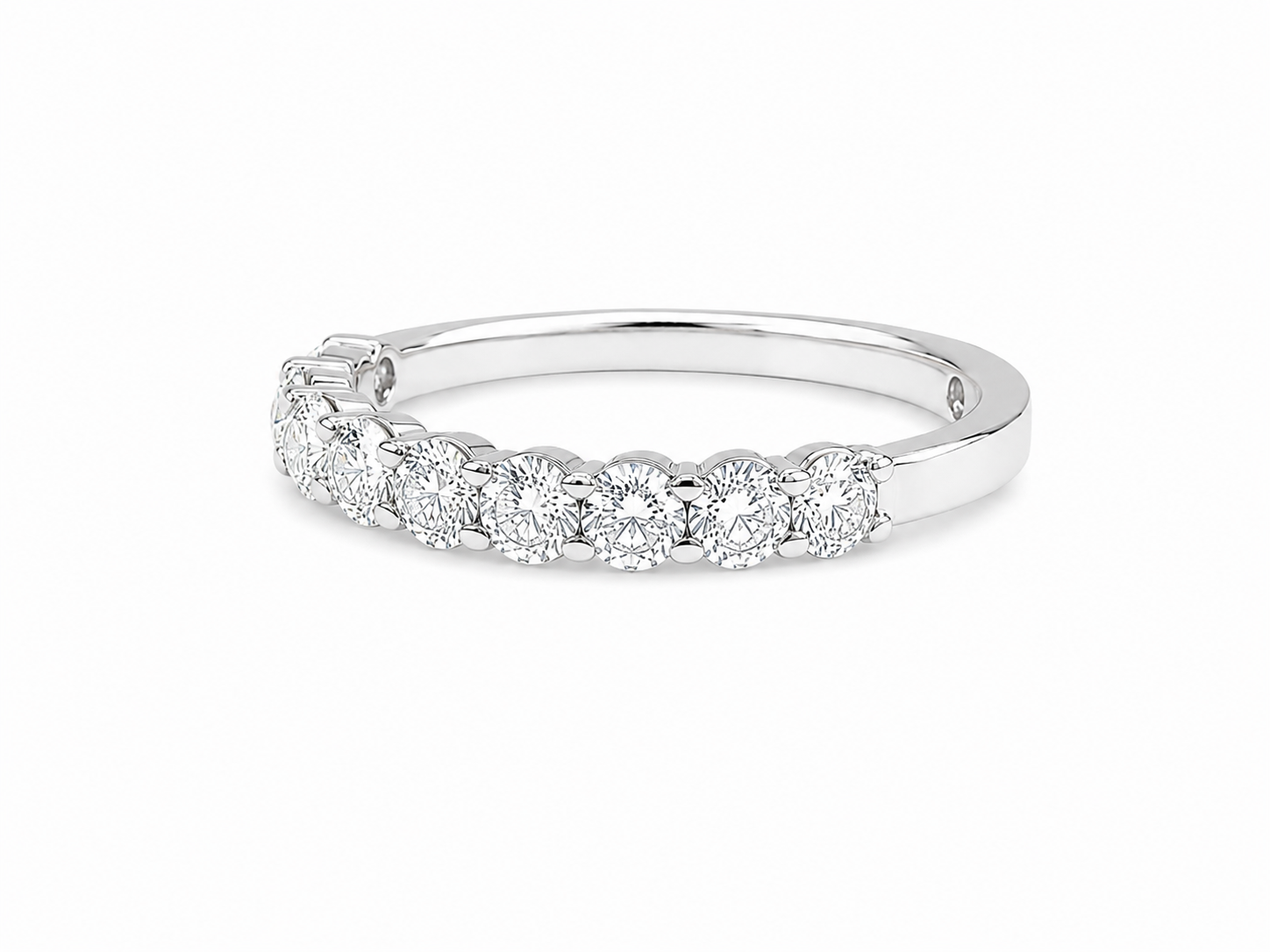 1.50ct Oval Lab-Grown Diamond Half-Eternity Band in 18ct White Gold, view 2