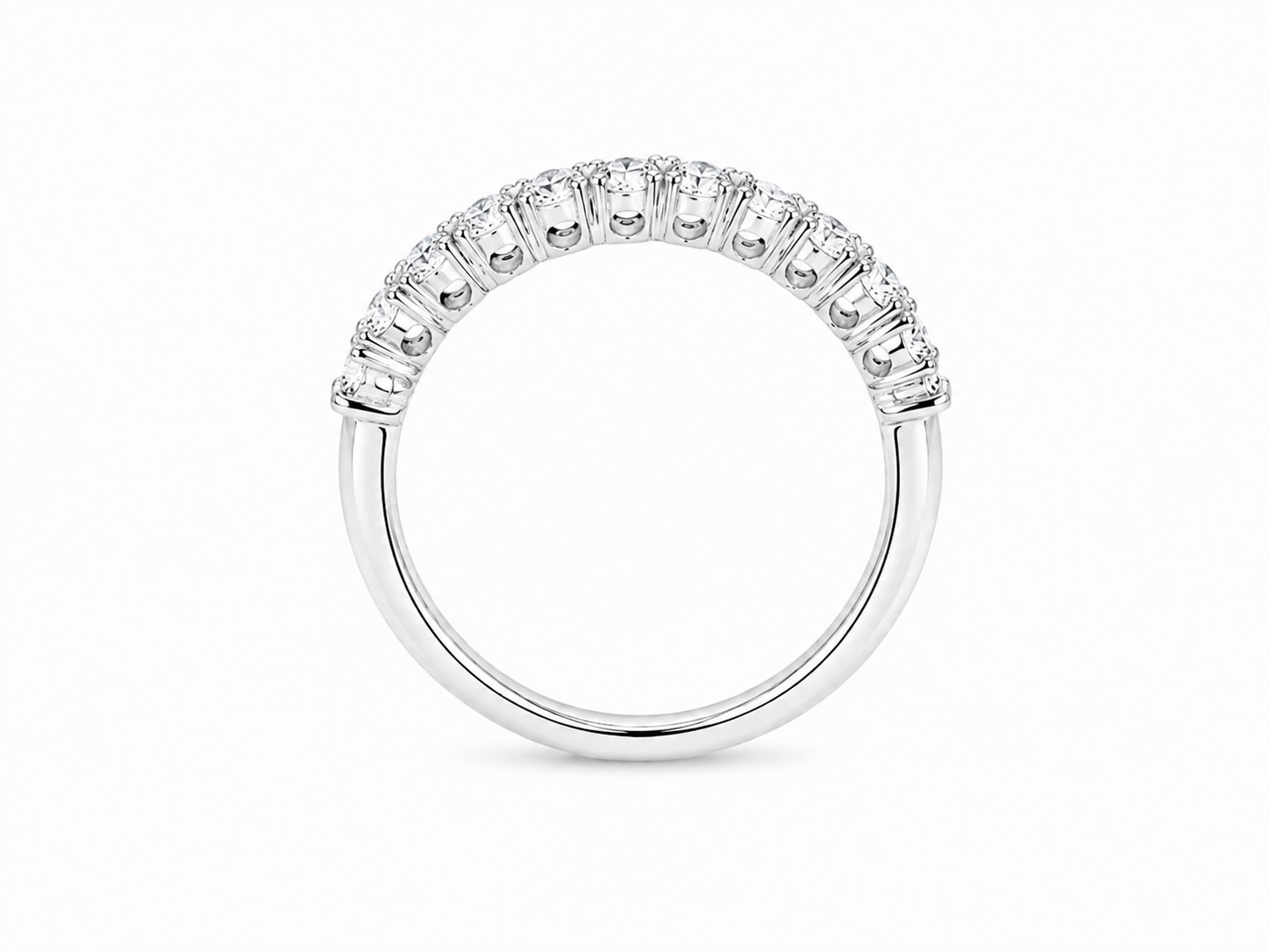 1.50ct Oval Lab-Grown Diamond Half-Eternity Band in 18ct White Gold, view 3