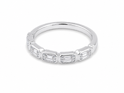0.77ct East-to-West Emerald-Cut Lab-Grown Diamond Band in 18ct White Gold, view 2