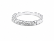 0.76ct Round Lab-Grown Diamond Claw-Set Wedding Band in 18ct White Gold, view 2
