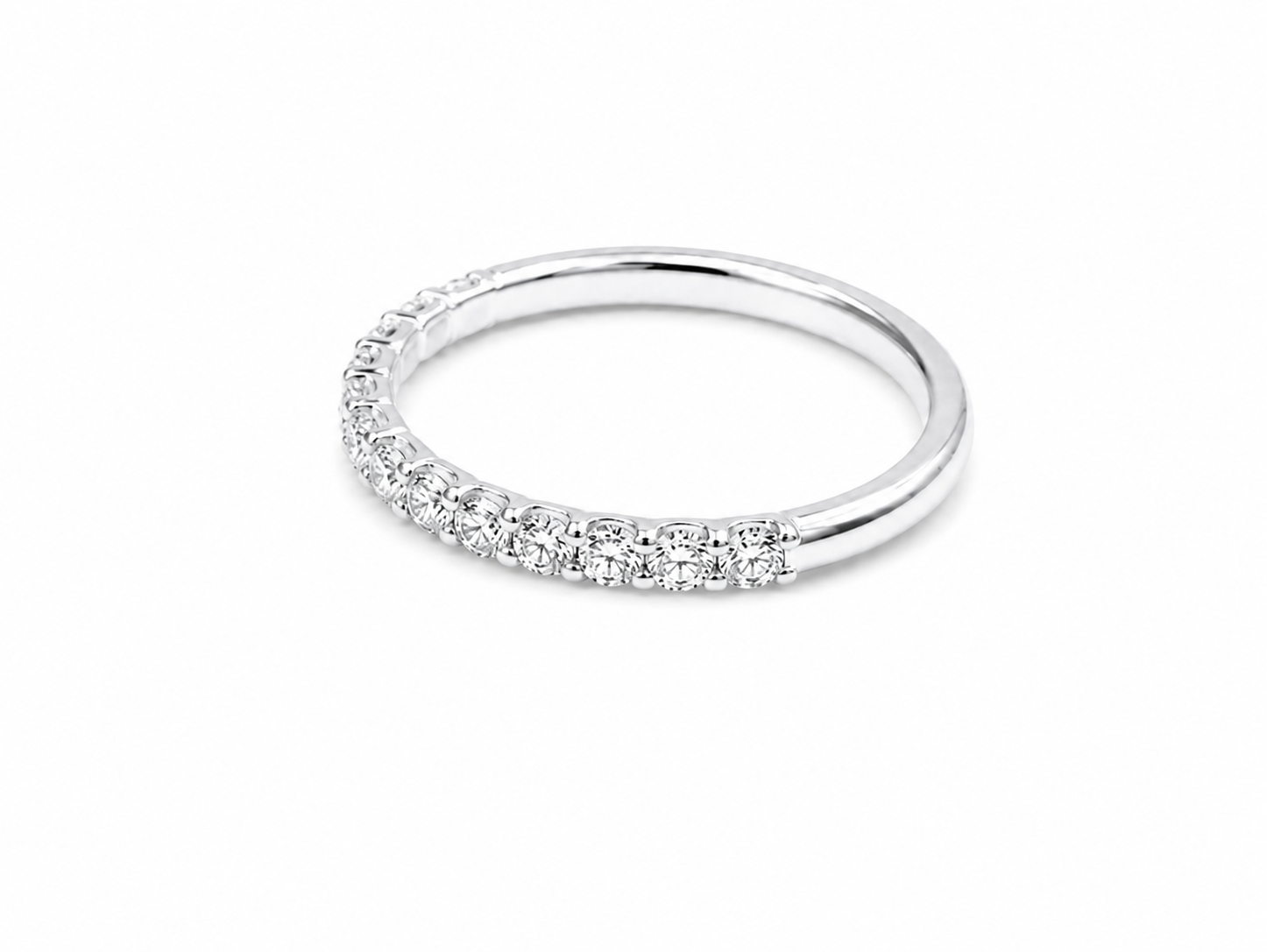 0.45ct Lab-Grown Diamond Shared-Claw Wedding Band in 18ct White Gold, view 2