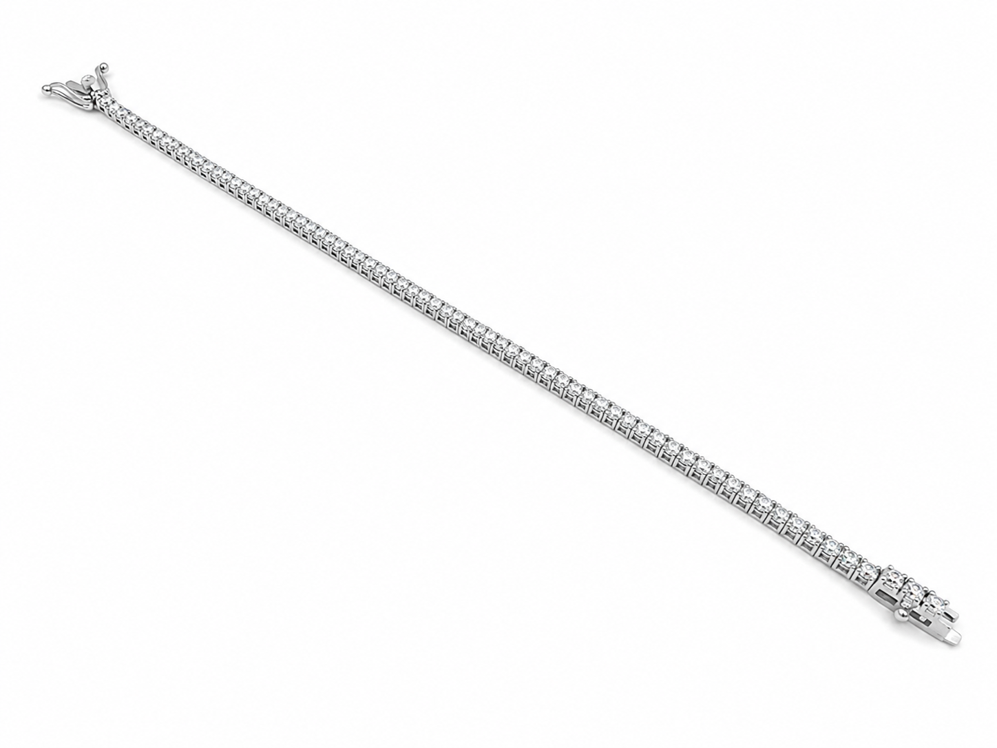 3.87ct Lab-Grown Diamond Tennis Bracelet in 10ct White Gold, view 2