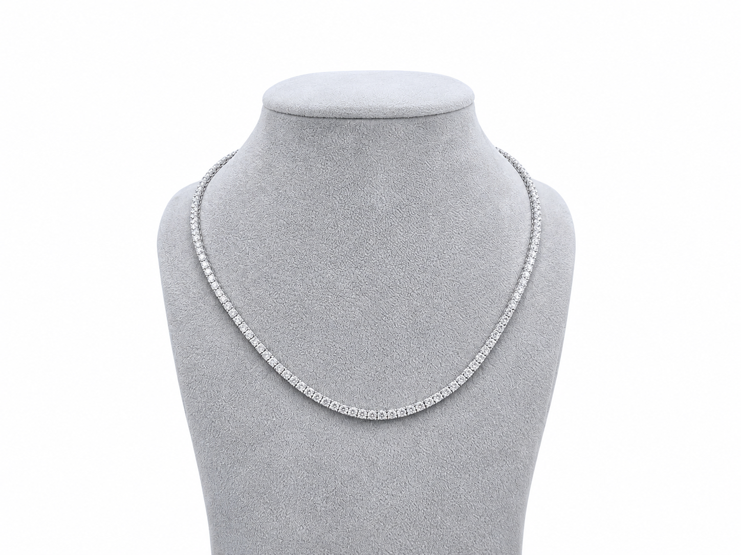 14.67ct Lab-Grown Diamond Tennis Necklace in 10ct White Gold