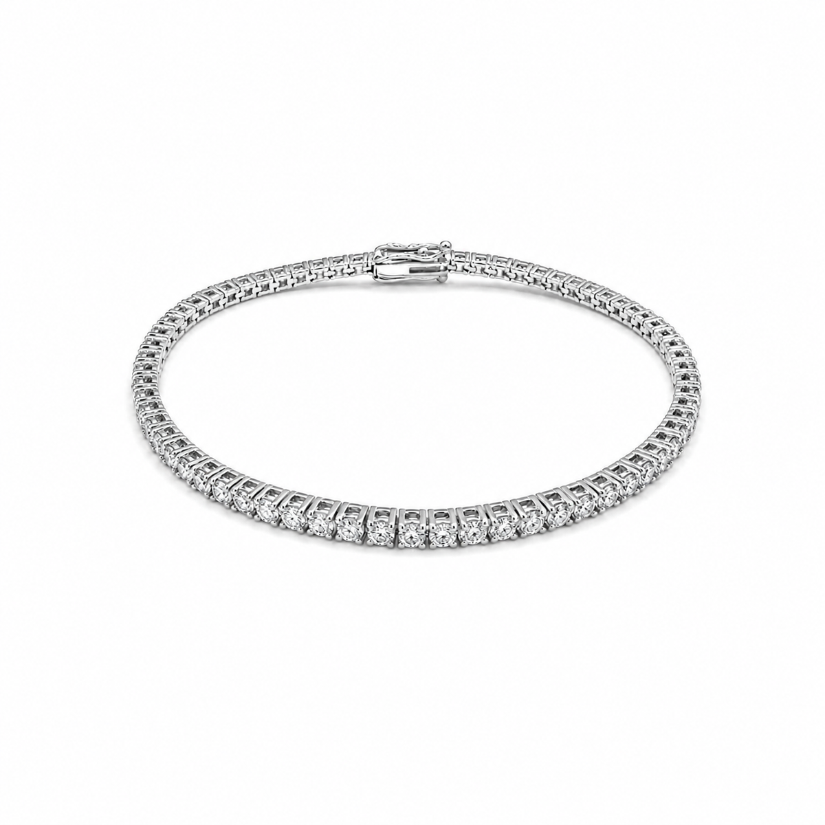 3.87ct Lab-Grown Diamond Tennis Bracelet in 10kt White Gold