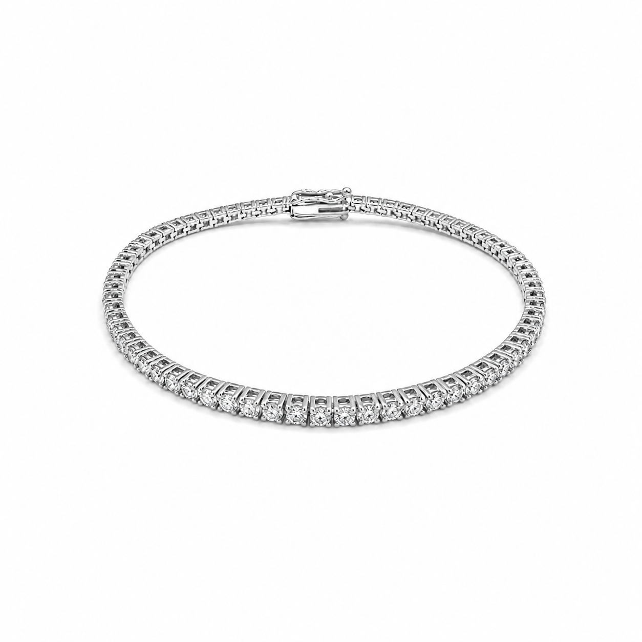 3.87ct Lab-Grown Diamond Tennis Bracelet in 10kt White Gold